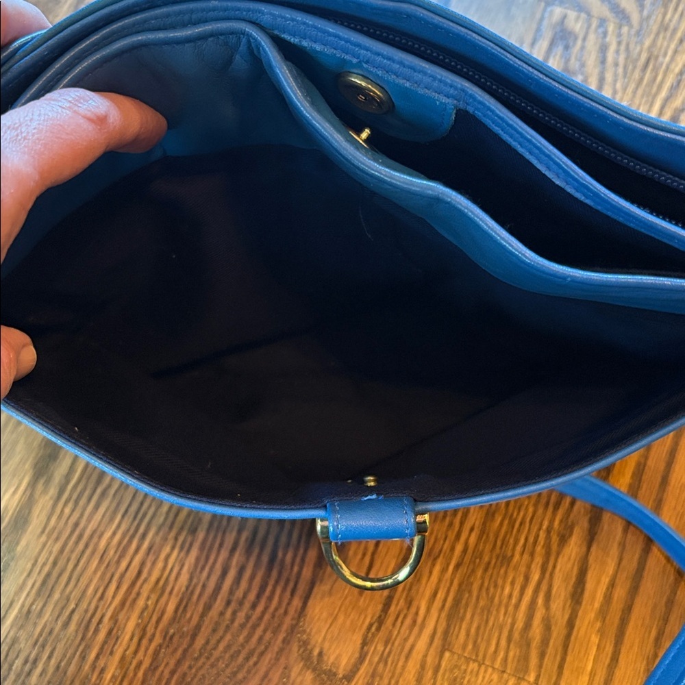 Alicia Genuine Leather Royal blue should strap colorful purse - Picture 10 of 10